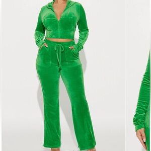 OG Lover Velour Pant Set - Kelly Green